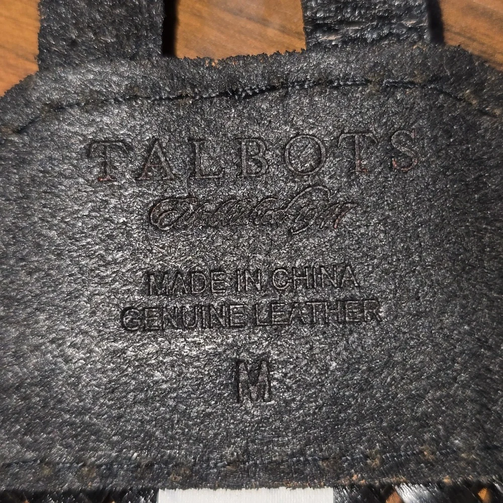 Talbots Black Braided Belt with Gold Buckles